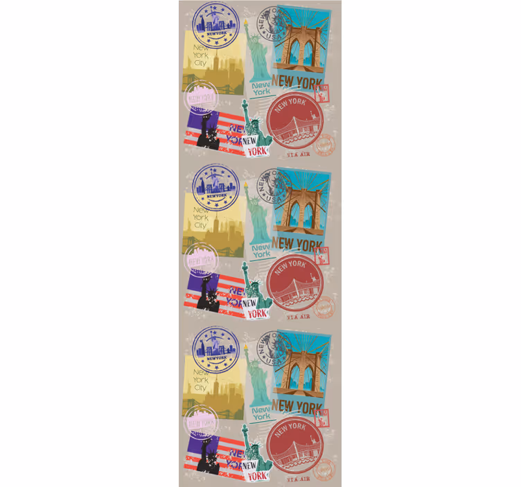 Tapeta Nowy Jork znaczki nowego jorku - TenStickers