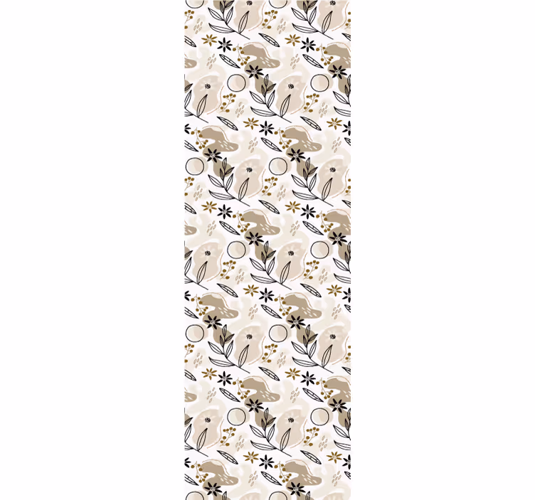 Tapeta liście w wzór roślinny z fauną - TenStickers