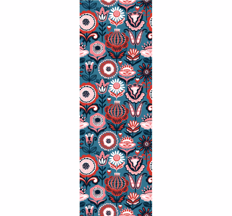 Tapeta kwiaty ozdobne kwiaty - TenStickers