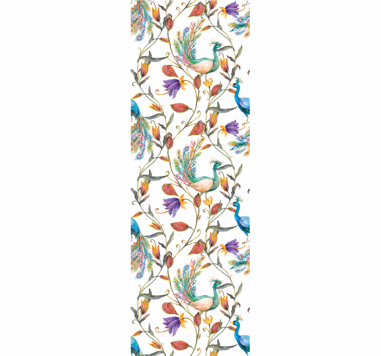Tapeta ornament motyw botaniczny pawia - TenStickers