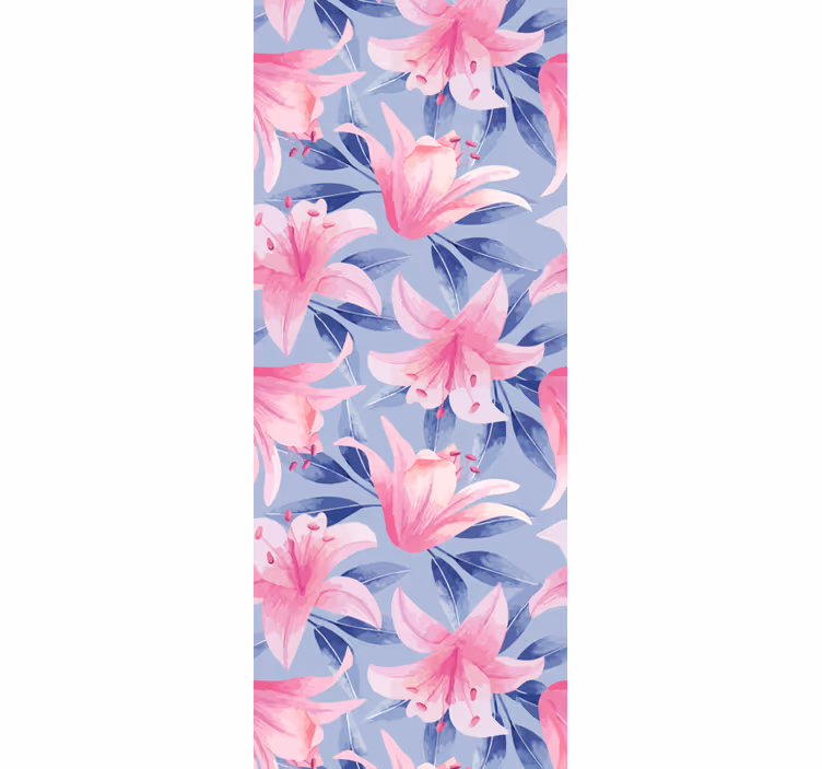 Tapeta kwiaty elegancki wzór lilii - TenStickers
