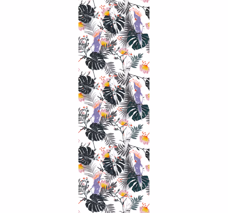Tapeta natura tropikalna flora ptaków - TenStickers