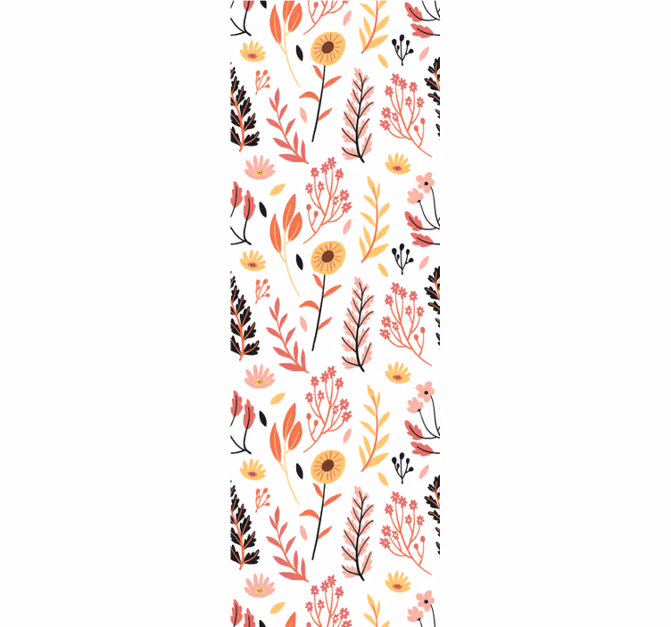 Tapeta kwiaty kwiatowy projekt botaniczny - TenStickers