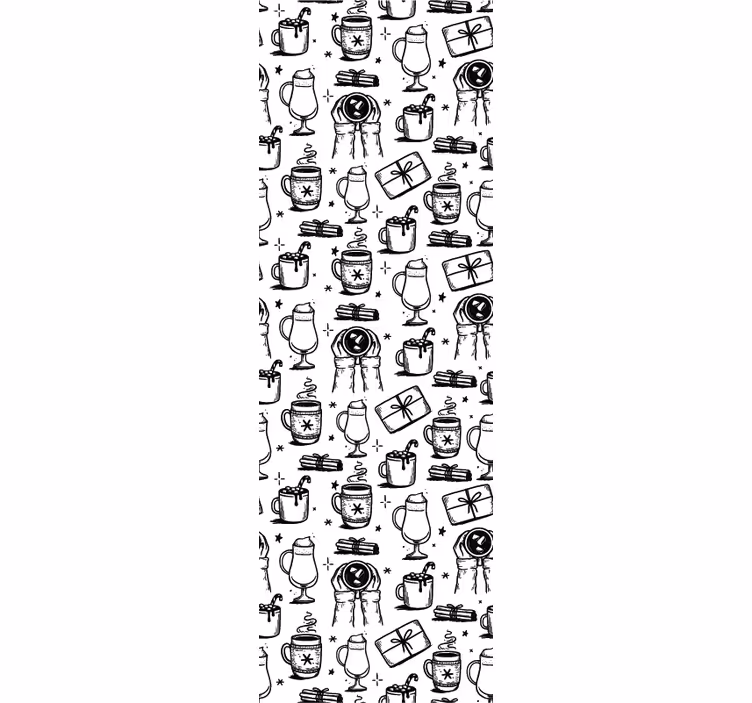 Tapeta Boże Narodzenie świąteczne szkice - TenStickers