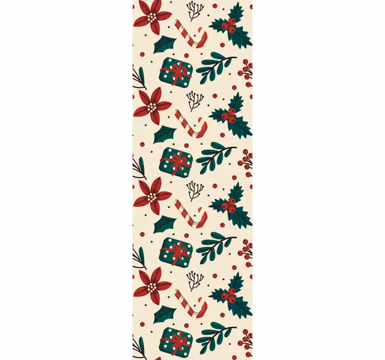 Tapeta Boże Narodzenie świąteczny wzór botaniczny - TenStickers