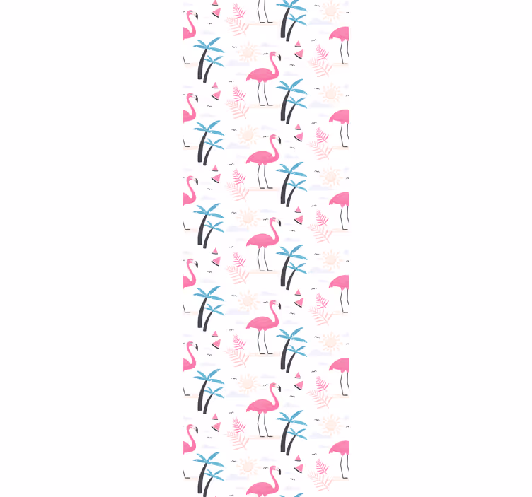 Tapeta ptaki flaming tropikalna scena - TenStickers