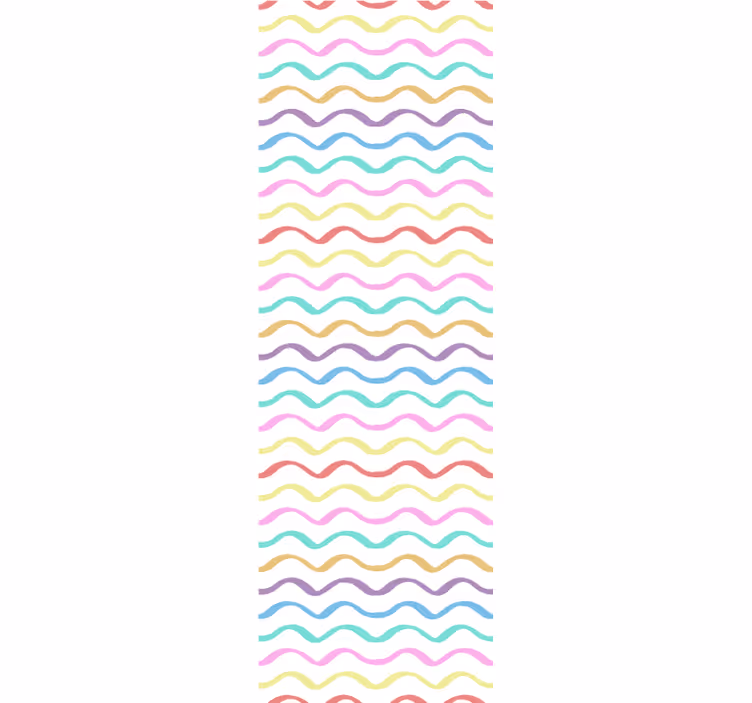 Tapeta geometrczyna kolorowe faliste linie - TenStickers