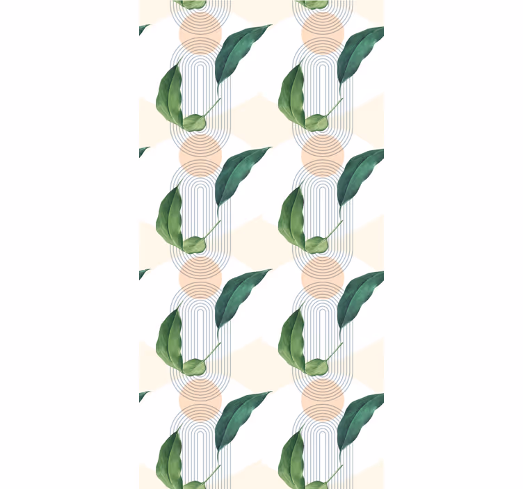 Tapeta liście liściasta geometria - TenStickers