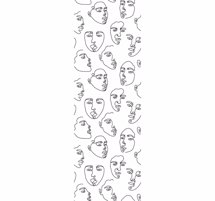 Tapeta sztuka Linia sztuki twarze wzór - TenStickers