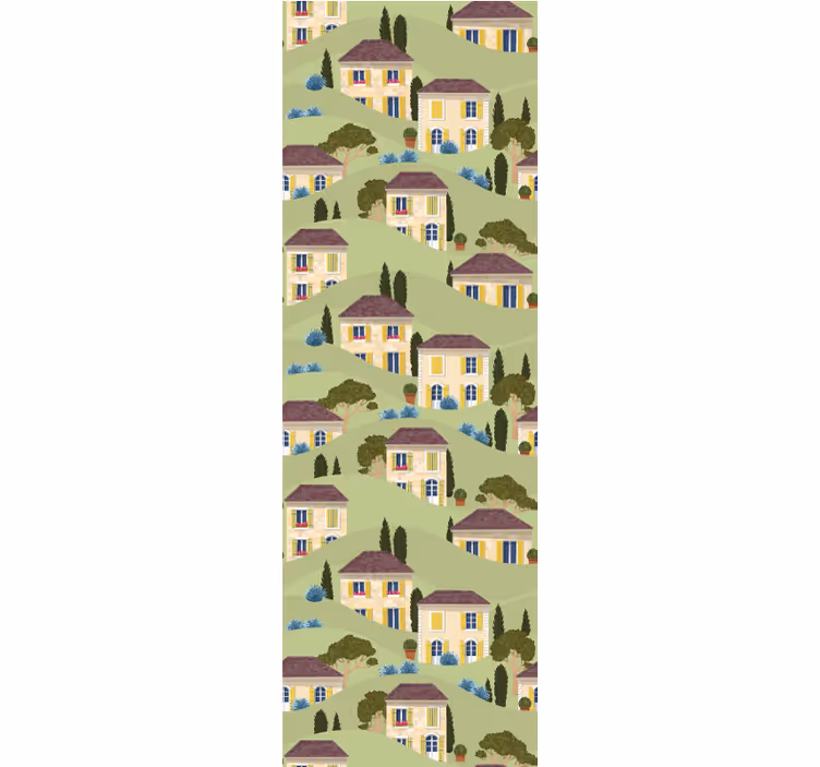 Tapeta dla dzieci wzór wiejskiej willi - TenStickers