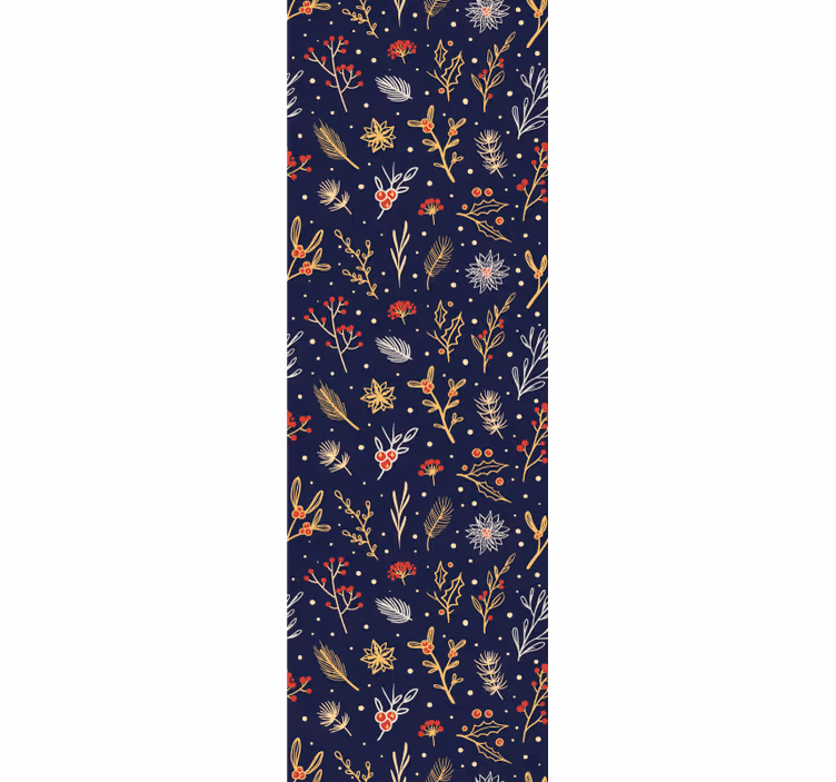 Tapeta Boże Narodzenie świąteczny motyw botaniczny - TenStickers