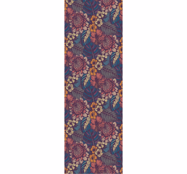Tapeta kwiaty botaniczny wzór vintage - TenStickers