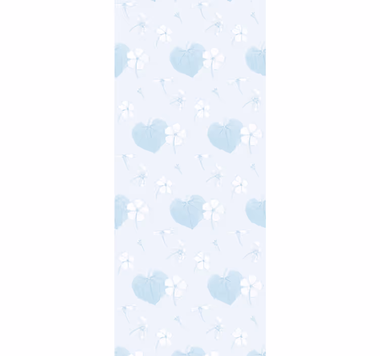 Tapeta kwiaty w delikatnym niebieskim wzorze - TenStickers