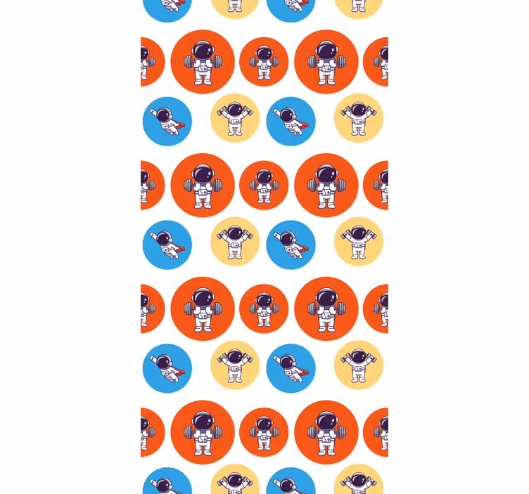Tapeta dla dzieci zabawny wzór astronauty - TenStickers