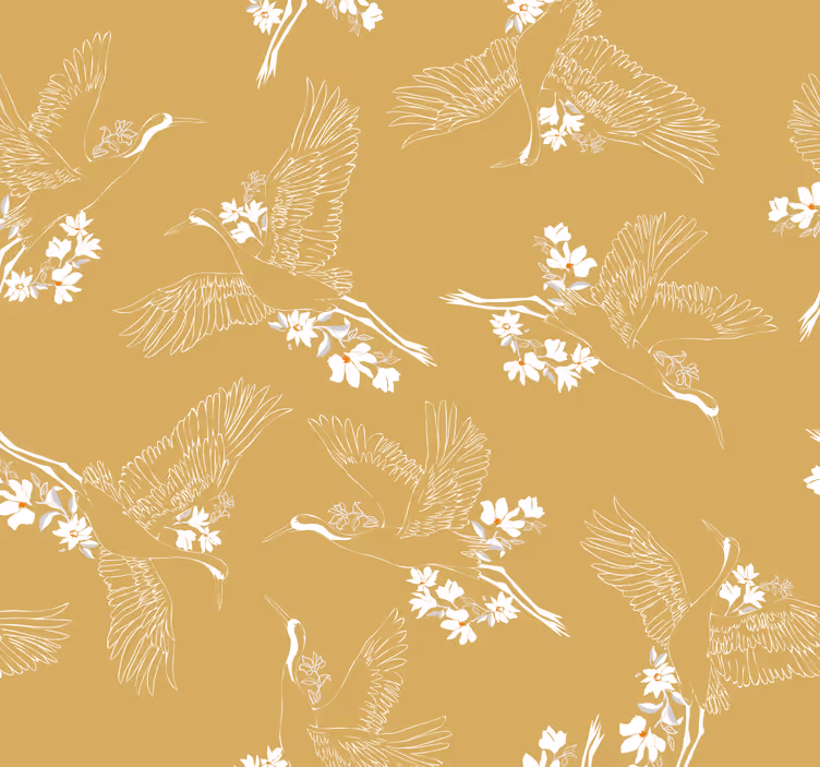 Tapeta ptaki latające ptaki botaniczne - TenStickers