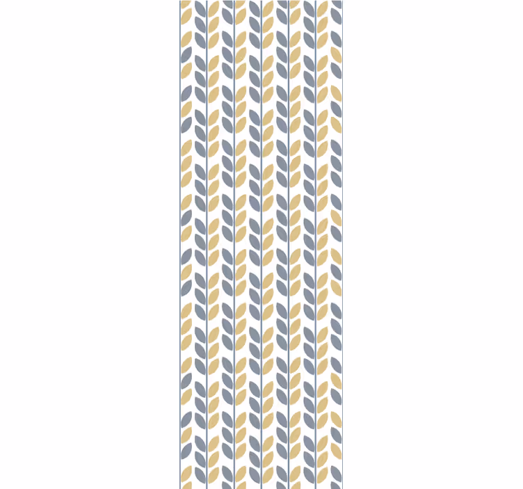 Tapeta liście pionowy stylowy wzór - TenStickers