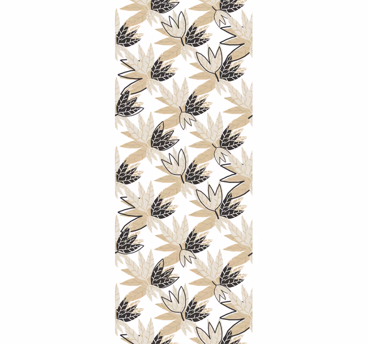 Tapeta liście liściasty wzór botaniczny - TenStickers