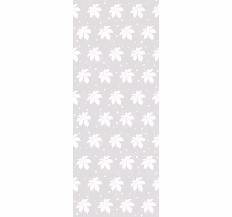 Tapeta liście wzór szaro-biały - TenStickers