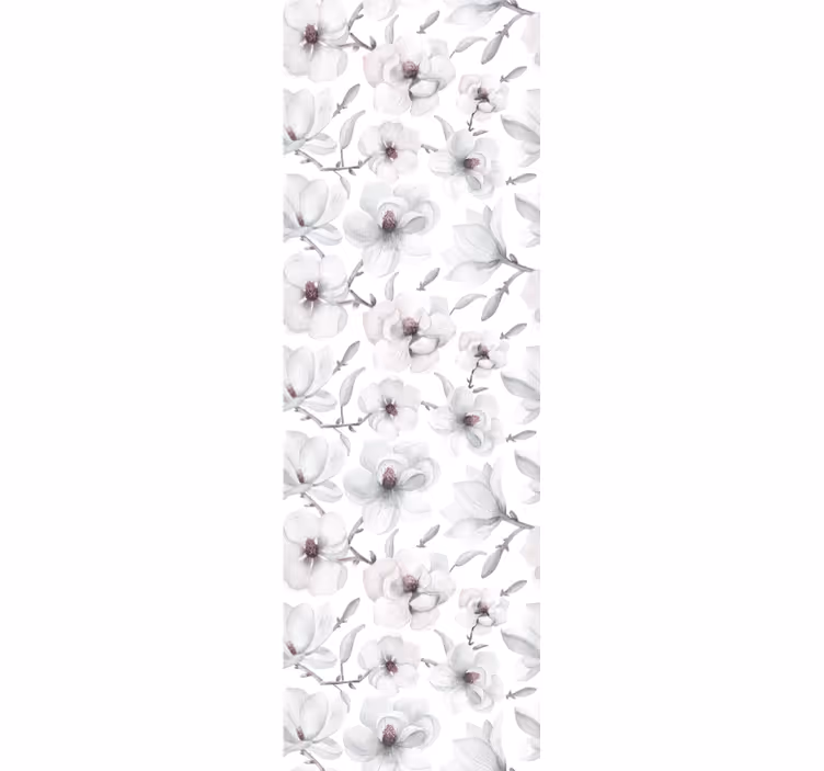 Tapeta kwiaty elegancki szary motyw - TenStickers