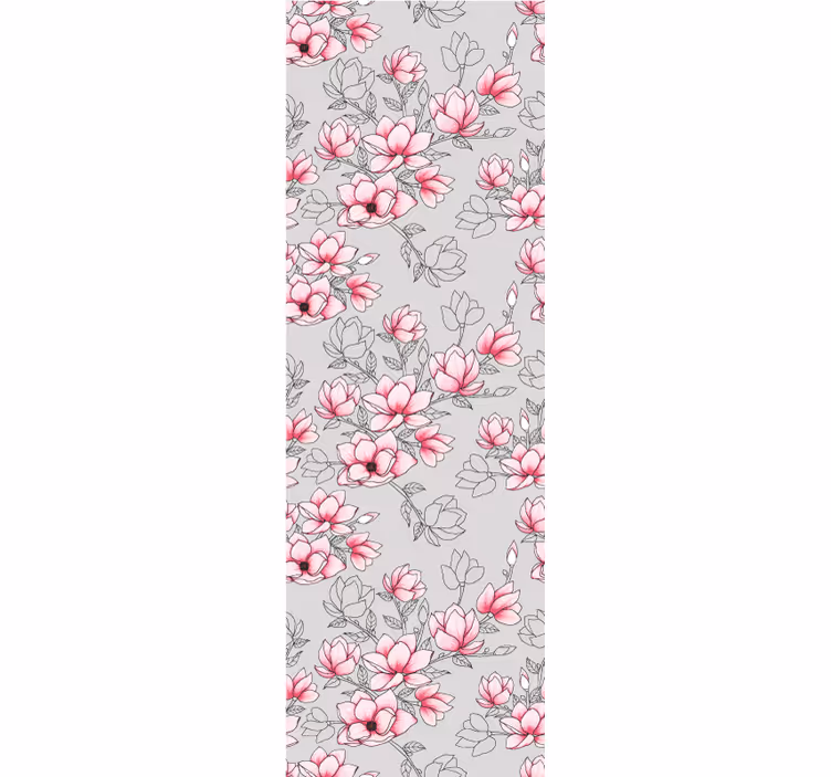 Tapeta kwiaty projekt kwiatowy magnolii - TenStickers