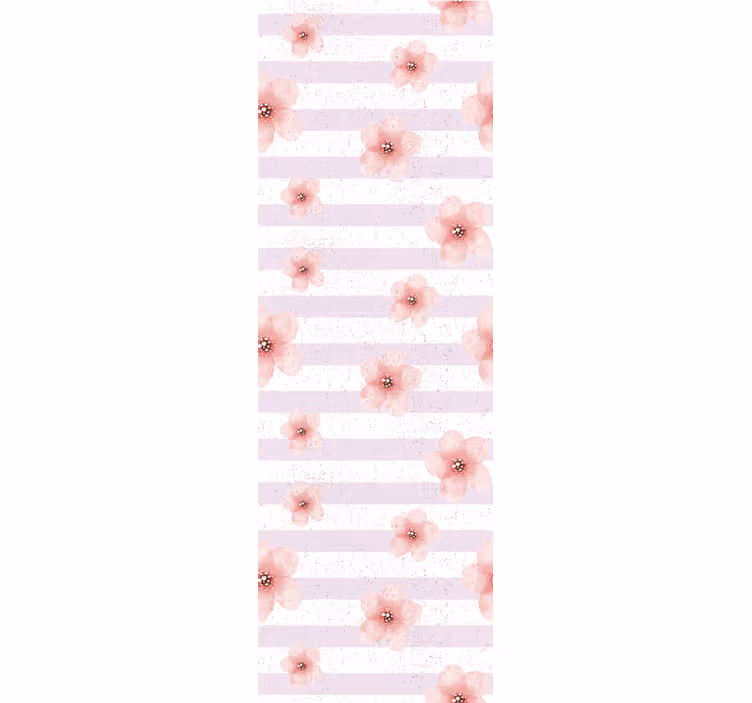 Tapeta kwiaty paski kwiatu wiśni - TenStickers