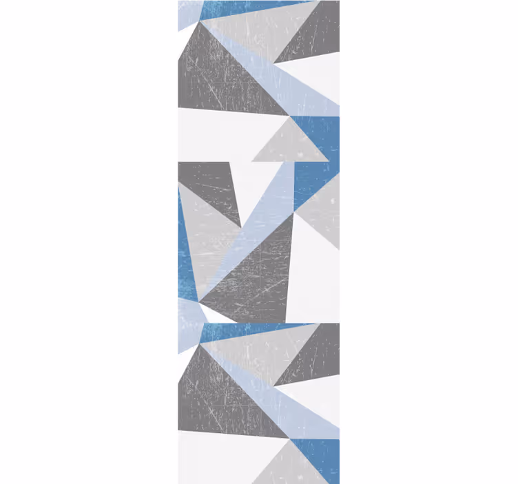 Tapeta do salonu Szary i niebieski trójkąt geometryczny wzór - TenStickers