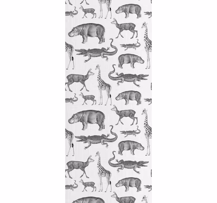 Tapeta zwierzęta motyw tropikalny szary - TenStickers
