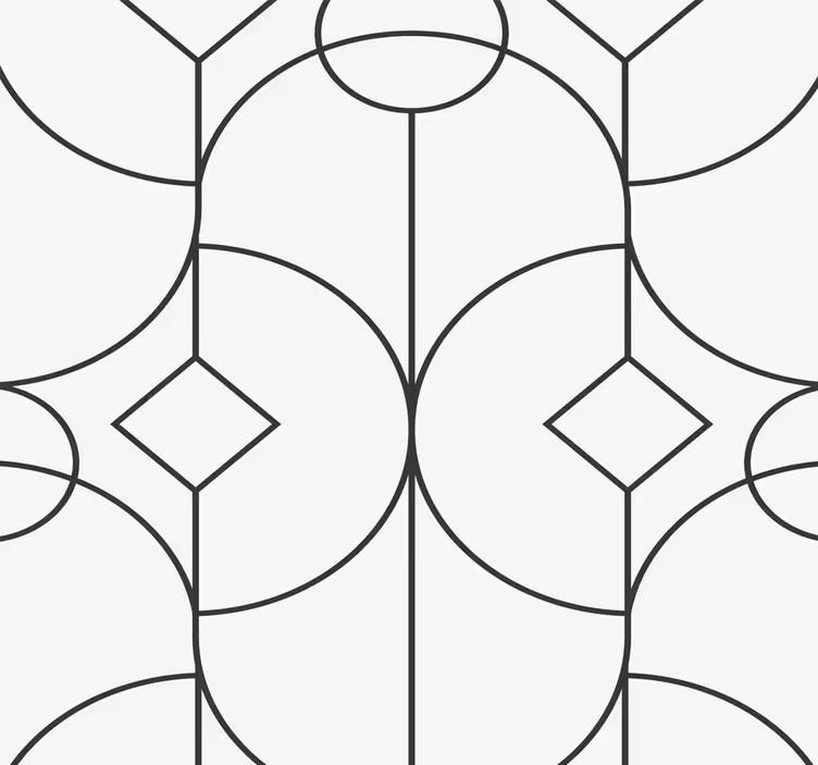 Tapeta geometrczyna szara liniowa grafika - TenStickers