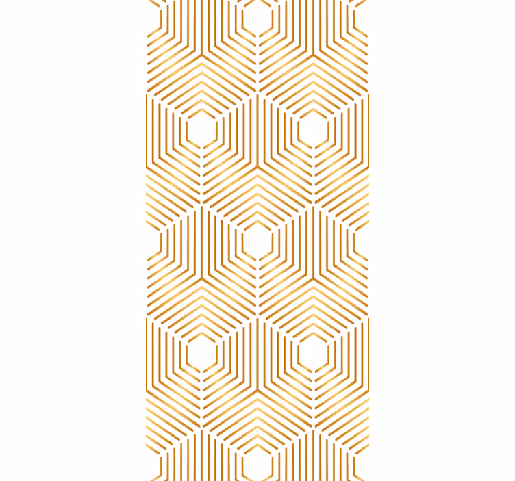 Tapeta geometrczyna wzór złotego sześciokąta - TenStickers