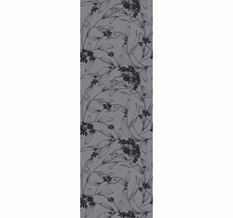 Tapeta do sypialni szare, botaniczne refleksy - TenStickers