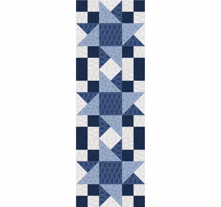 Tapety geometryczne wzór niebieskich bloków - TenStickers