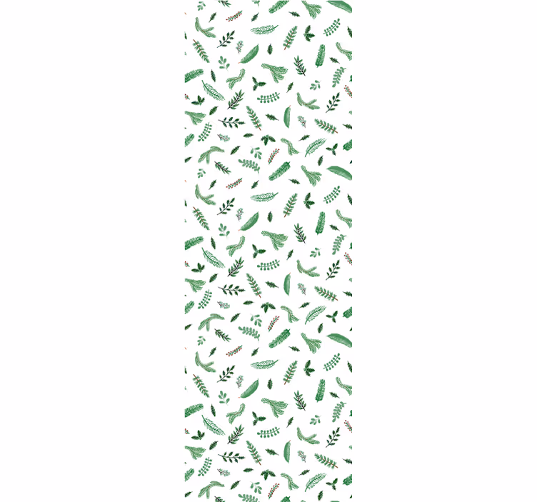 Tapeta świąteczna wzory świątecznych liści - TenStickers