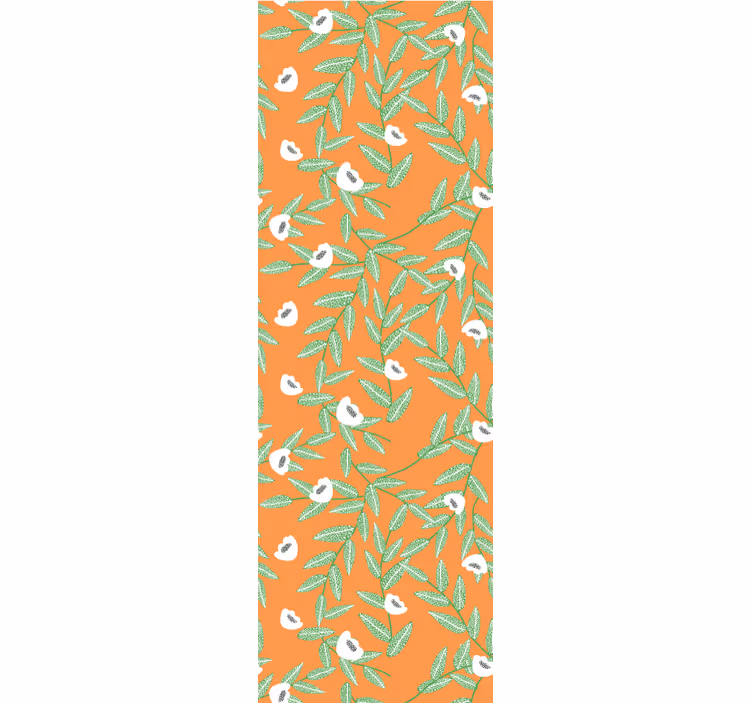Tapeta kwiaty skład botaniczny liści - TenStickers