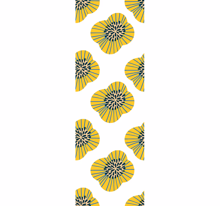 Tapeta kwiaty stylowy kwiatowy wzór - TenStickers