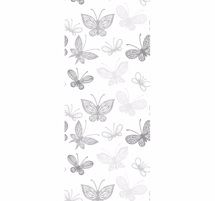 Tapeta motyle elegancki szary wzór - TenStickers