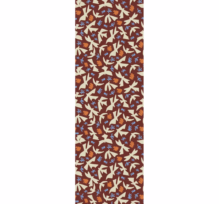 Tapeta kwiaty w stylizowane motywy natury - TenStickers