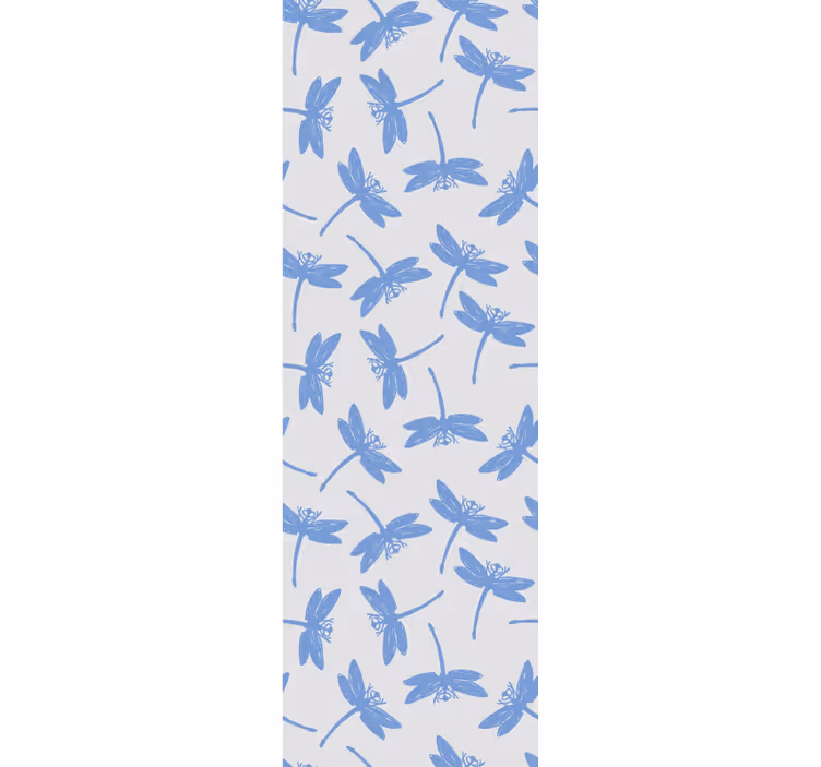 Tapety ze zwierzętami niebieski wzór ważki - TenStickers