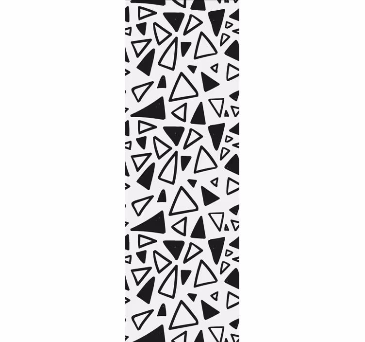 Tapeta w geometryczne czarno-białe trójkąty - TenStickers