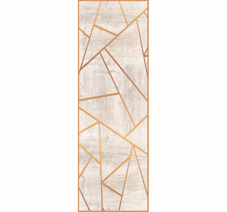 Tapeta imitacja drewna i wzór geometryczny - TenStickers