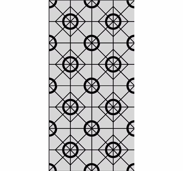 Tapeta kafelki geometryczny czarny wzór - TenStickers