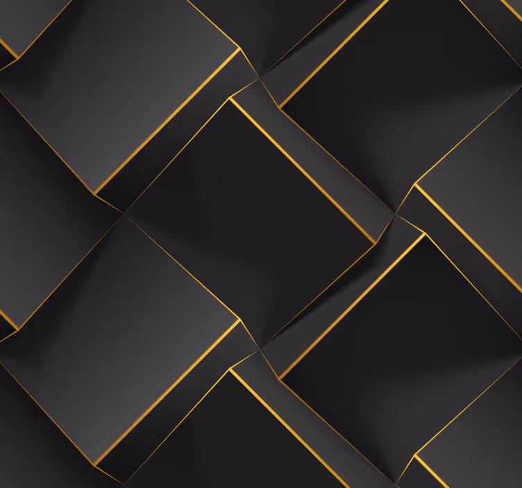 Tapeta 3D geometryczne czarne wzory - TenStickers