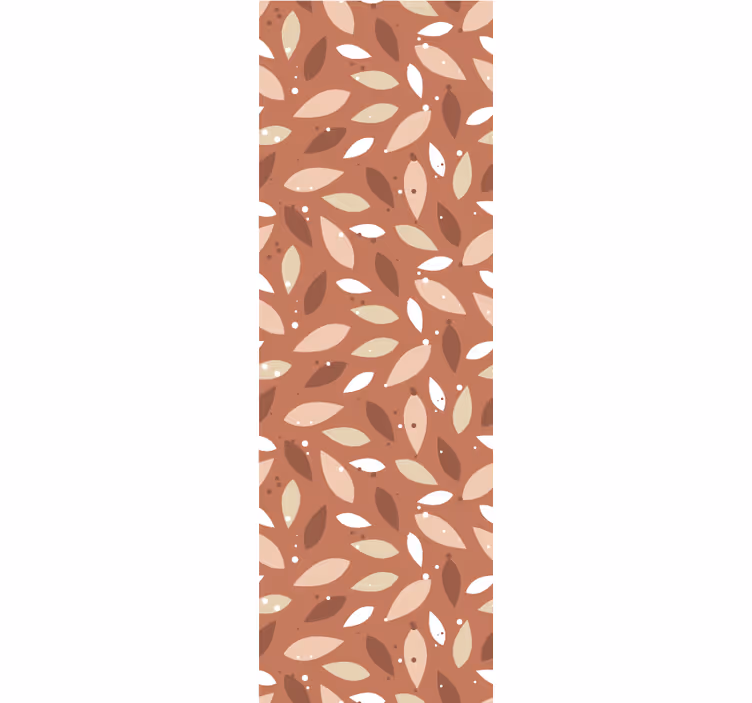 Tapeta liście w brązowy naturalny wzór - TenStickers