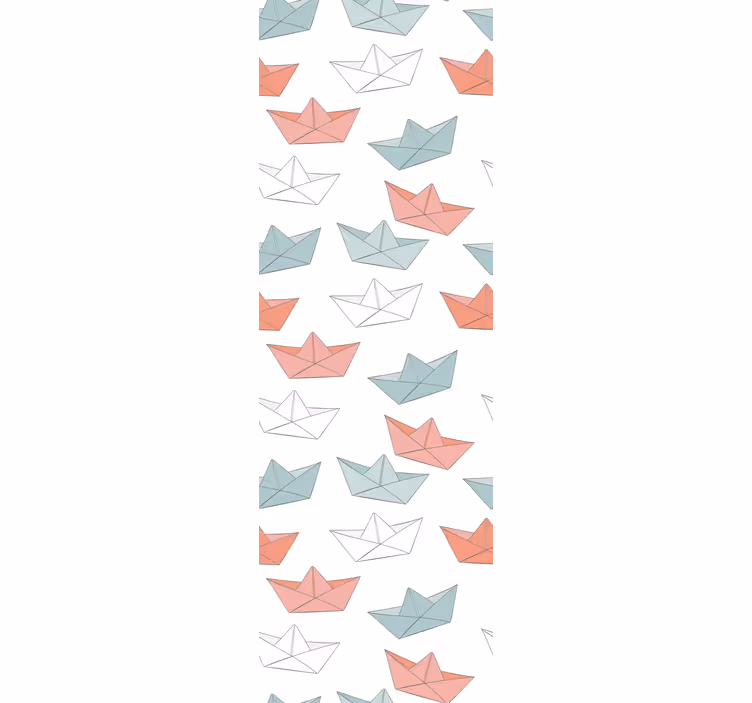 Tapeta dla dzieci wzór łódki origami - TenStickers