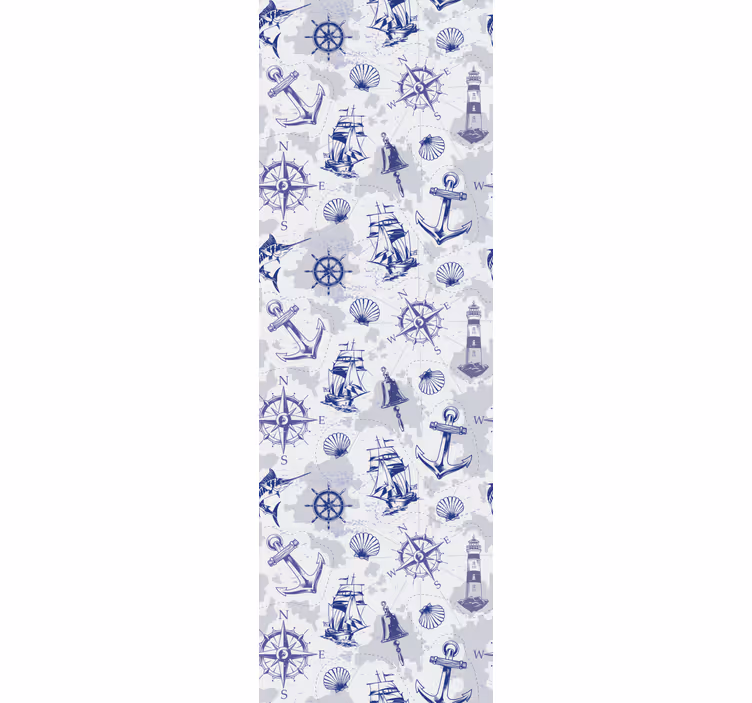 Tapeta miasto elementy motywu marynistycznego - TenStickers