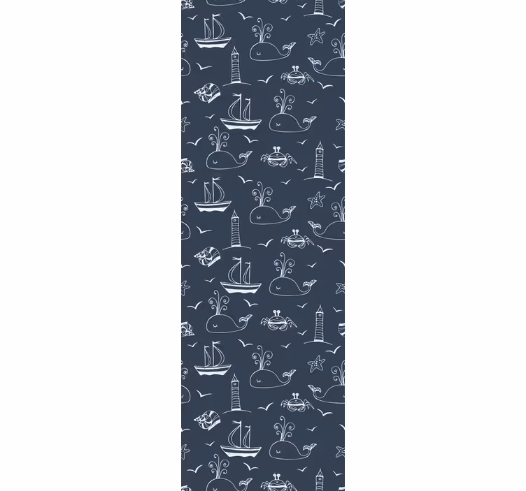 Tapeta ryby z morską sceną z wielorybem - TenStickers