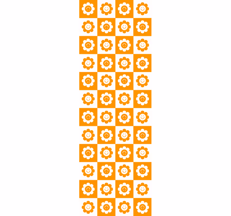 Tapeta kwiaty uśmiechnięty wzór kwiatowy - TenStickers