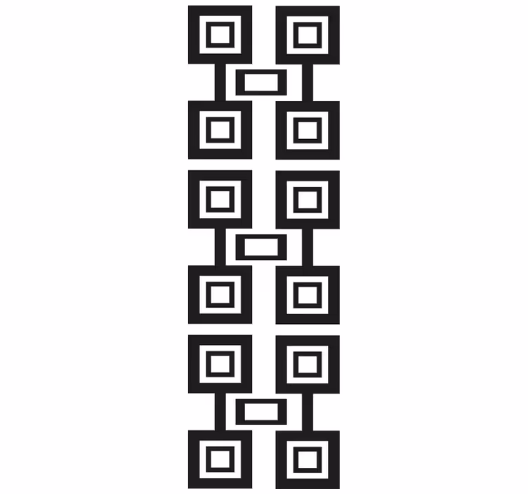 Tapeta geometrczyna czarno-biały układ kwadratowy - TenStickers