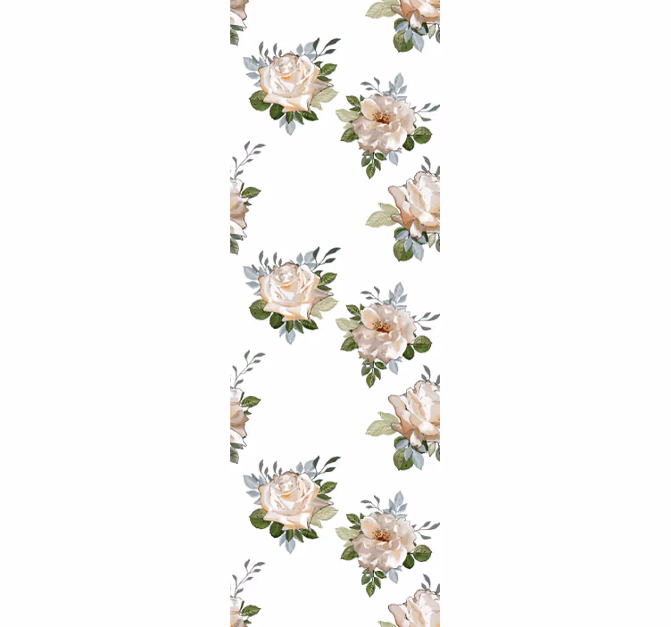 Tapeta kwiaty z eleganckimi złotymi różami - TenStickers
