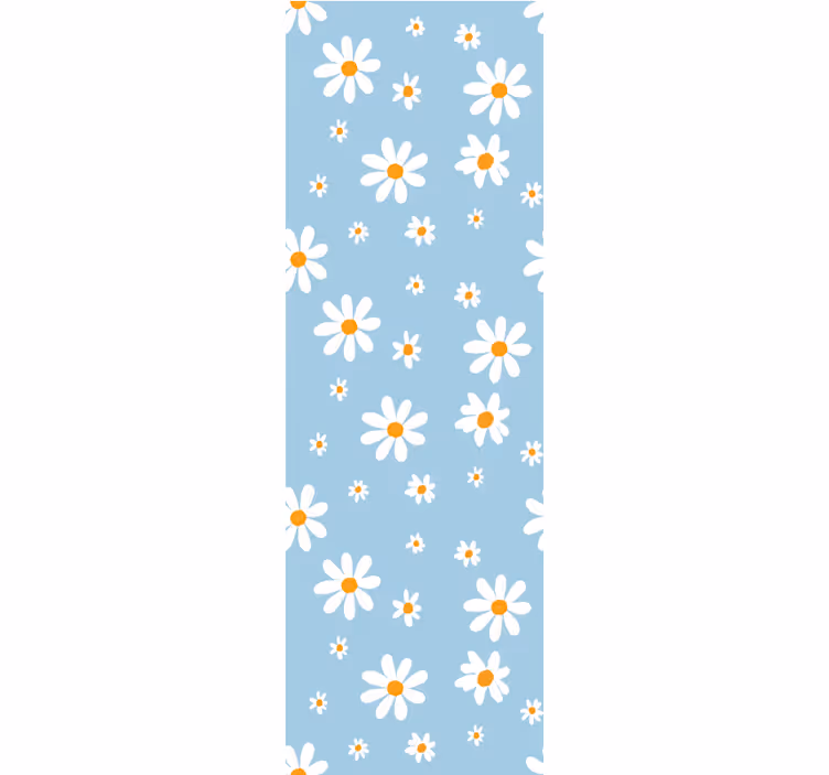 Tapeta kwiaty wzór stokrotki rozkwit - TenStickers