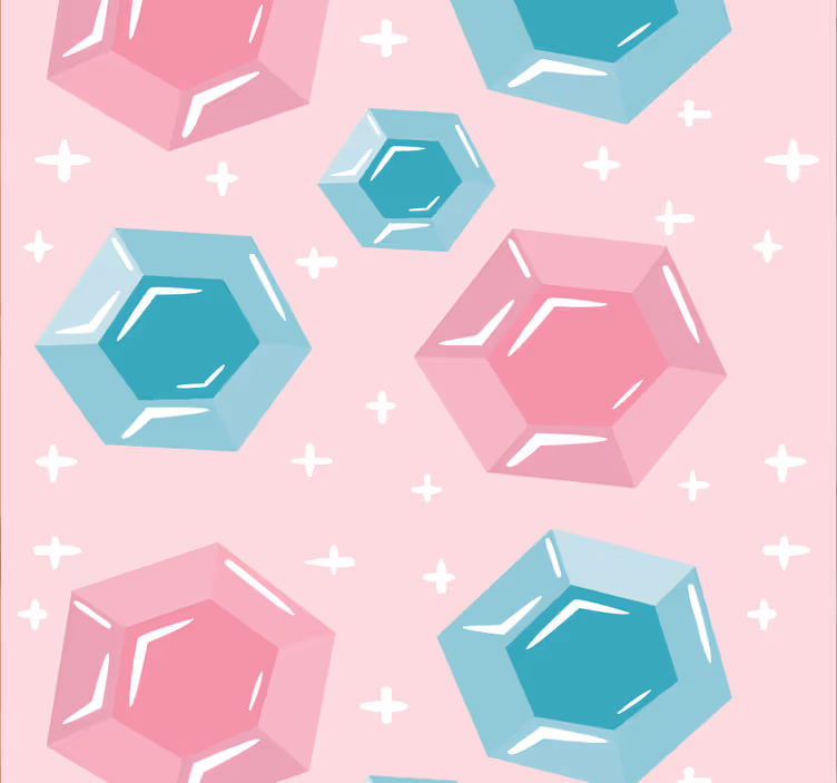 Tapeta dla dzieci geometryczne klejnoty w kolorze klejnotów - TenStickers